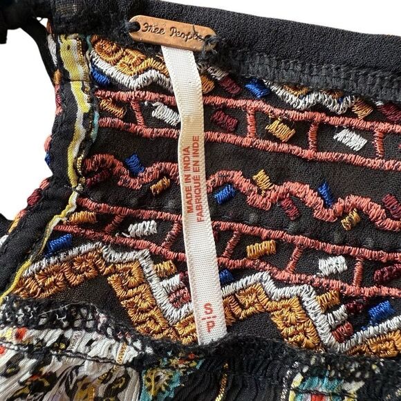 Free People Dance Magic Embroidered Tunic Dress Embroidery Mini Small Oversized - Picture 7 of 7